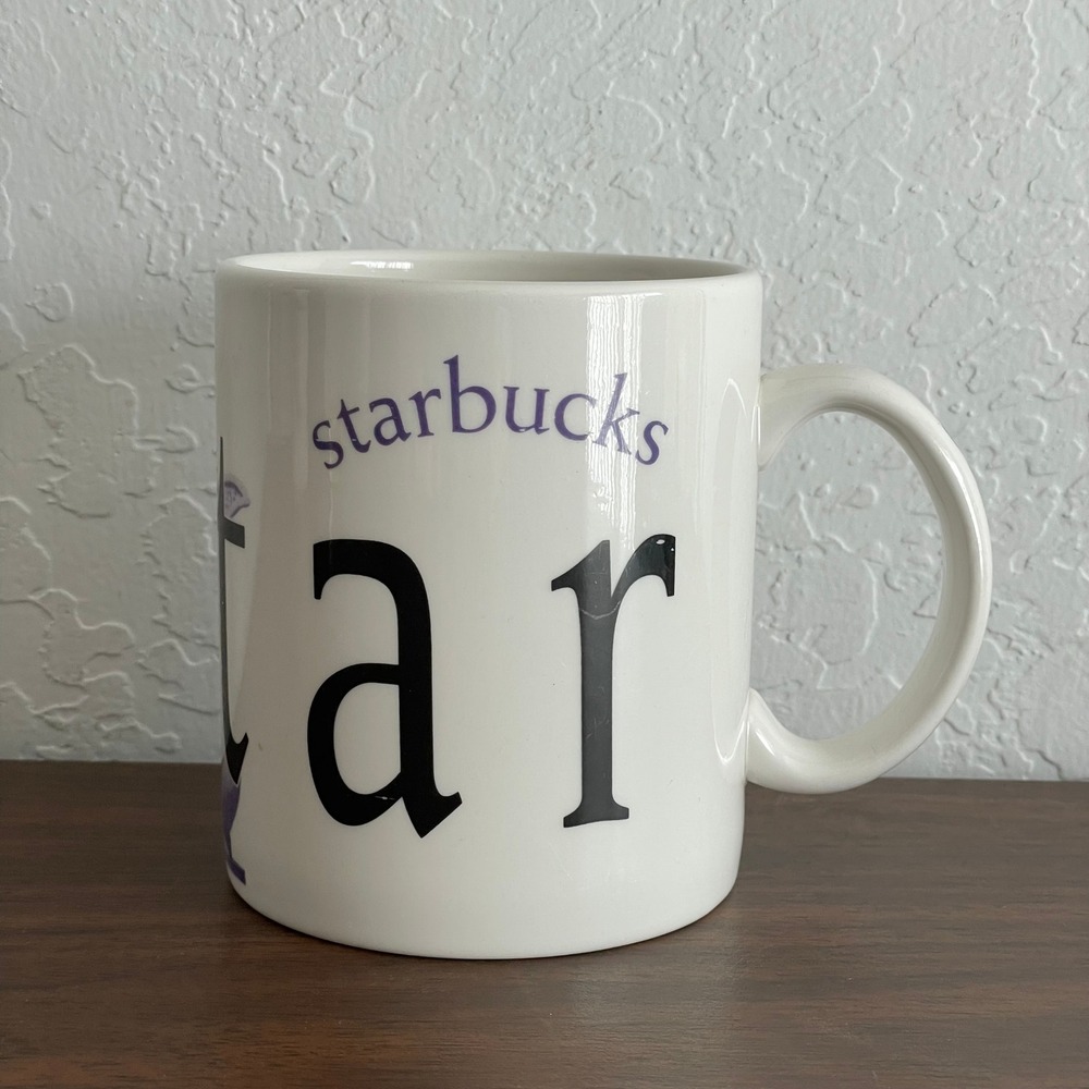 Vintage Starbucks City Mug Qatar White Ceramic Coffee Cup 2002 Collector Series